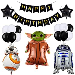 Star Wars  Balloons  Kids Birthday Yoda BB R2D2